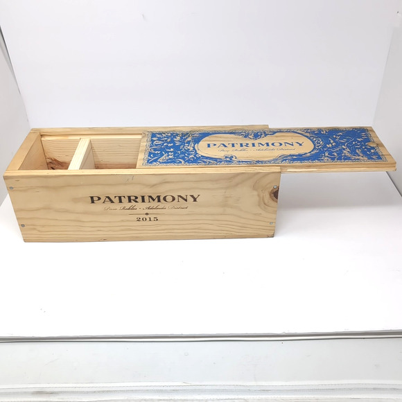 Patrimony Wine Box Wood Signed Paso Robles Adelaida District 2015 Rustic Decor - Picture 5 of 12